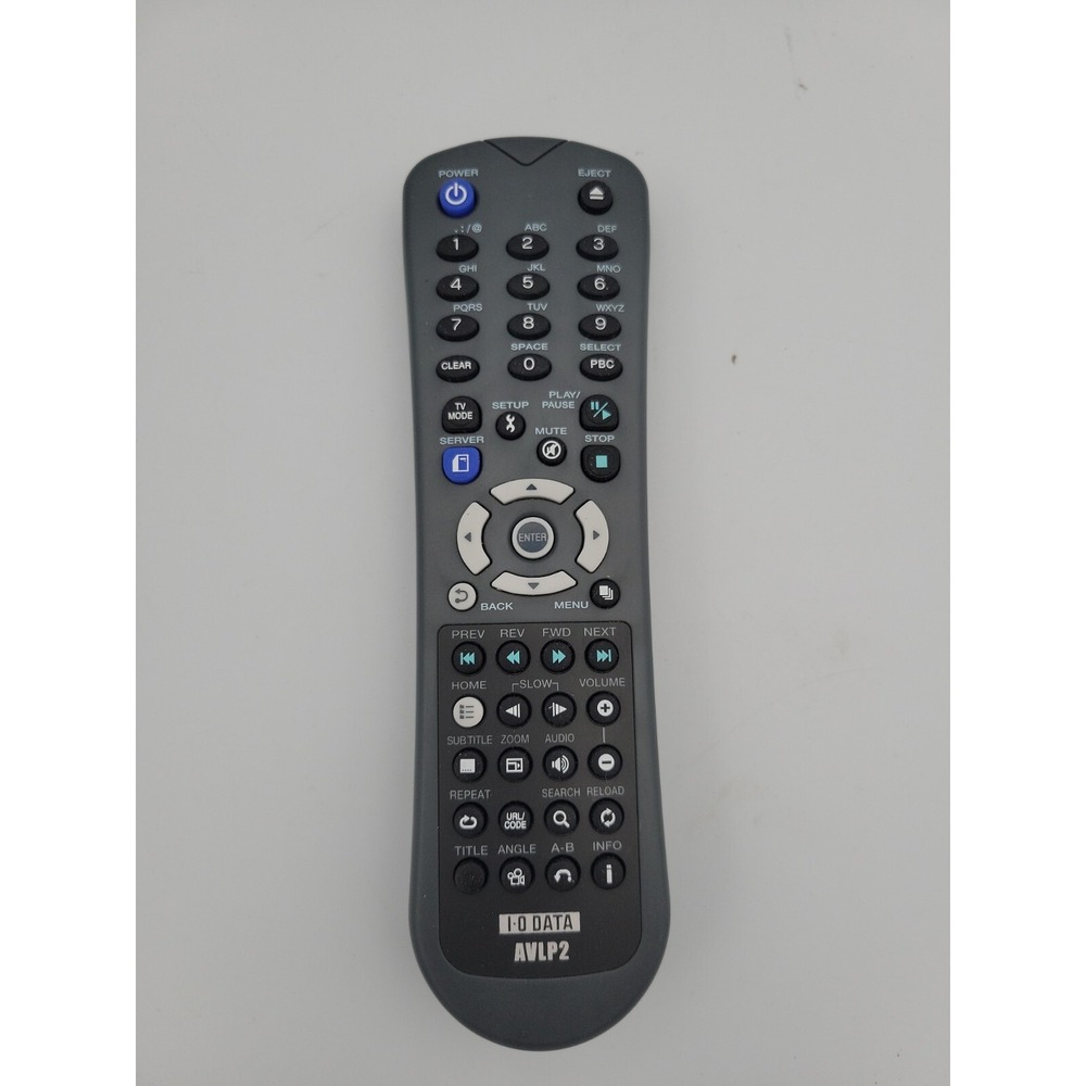 JVC I-O Data AVLP2 ProHD DVD Player Remote Control SRDVD-100U Black